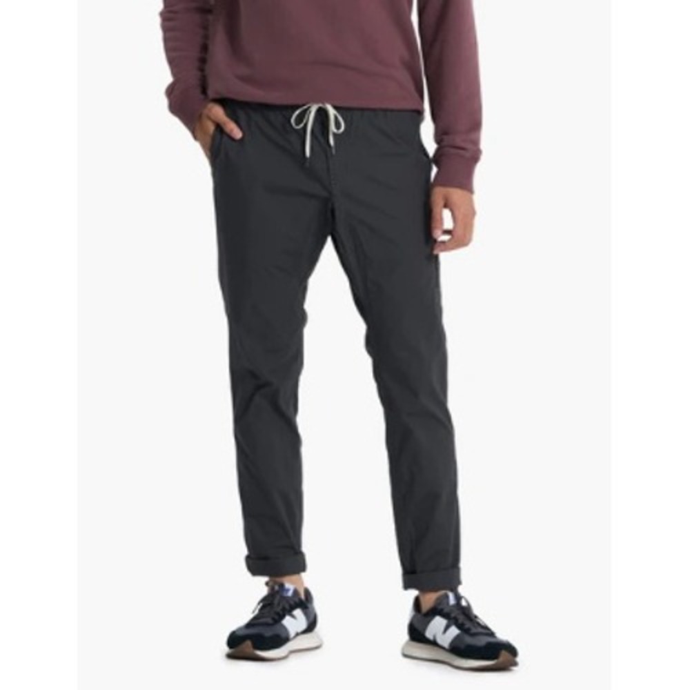 Vuori Men's Charcoal Gray Ripstop Pants Elastic Waist Drawstring Zip Pocket XL